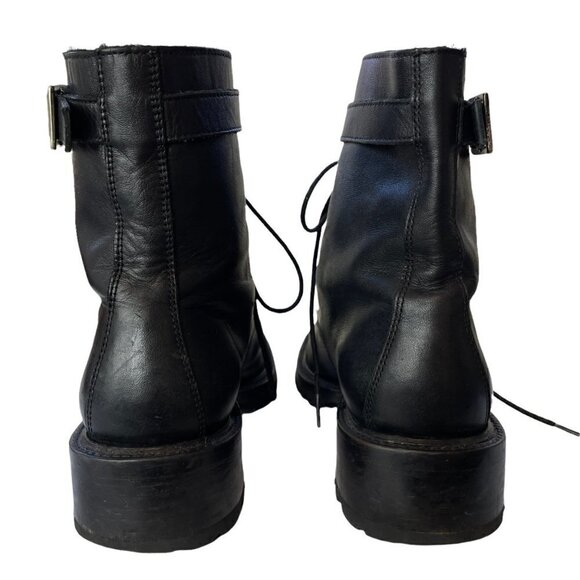 Rachel Comey Dame Kidskin Leather Lace Up Combat Boots Black Size 8.5 - Picture 8 of 12